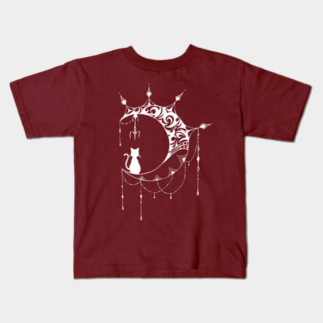 MOON  AND CAT Kids T-Shirt by RENAN1989